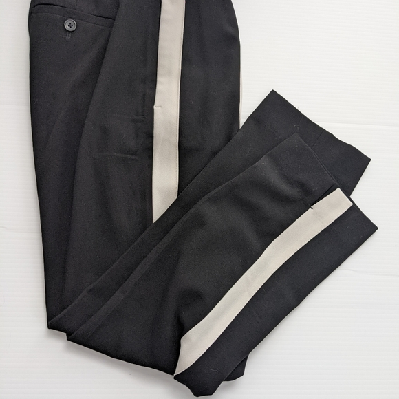 Banana Republic Avery Straight-Fit Black White Stripe Washable Ankle Pant Sz 2 - Picture 13 of 14